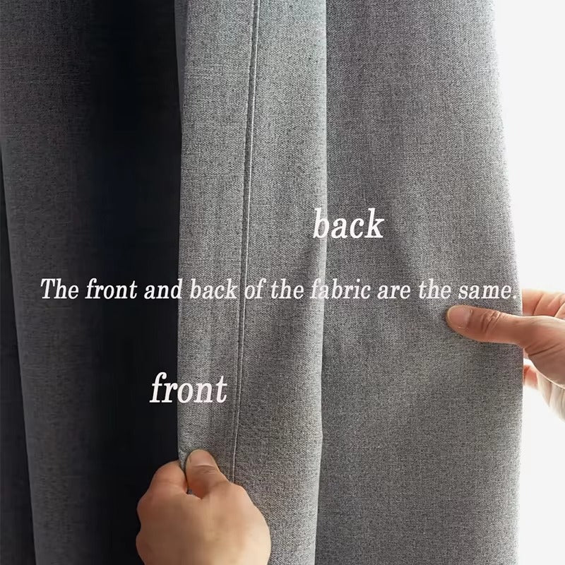 Asazal Linen Blackout Curtains for Living Room