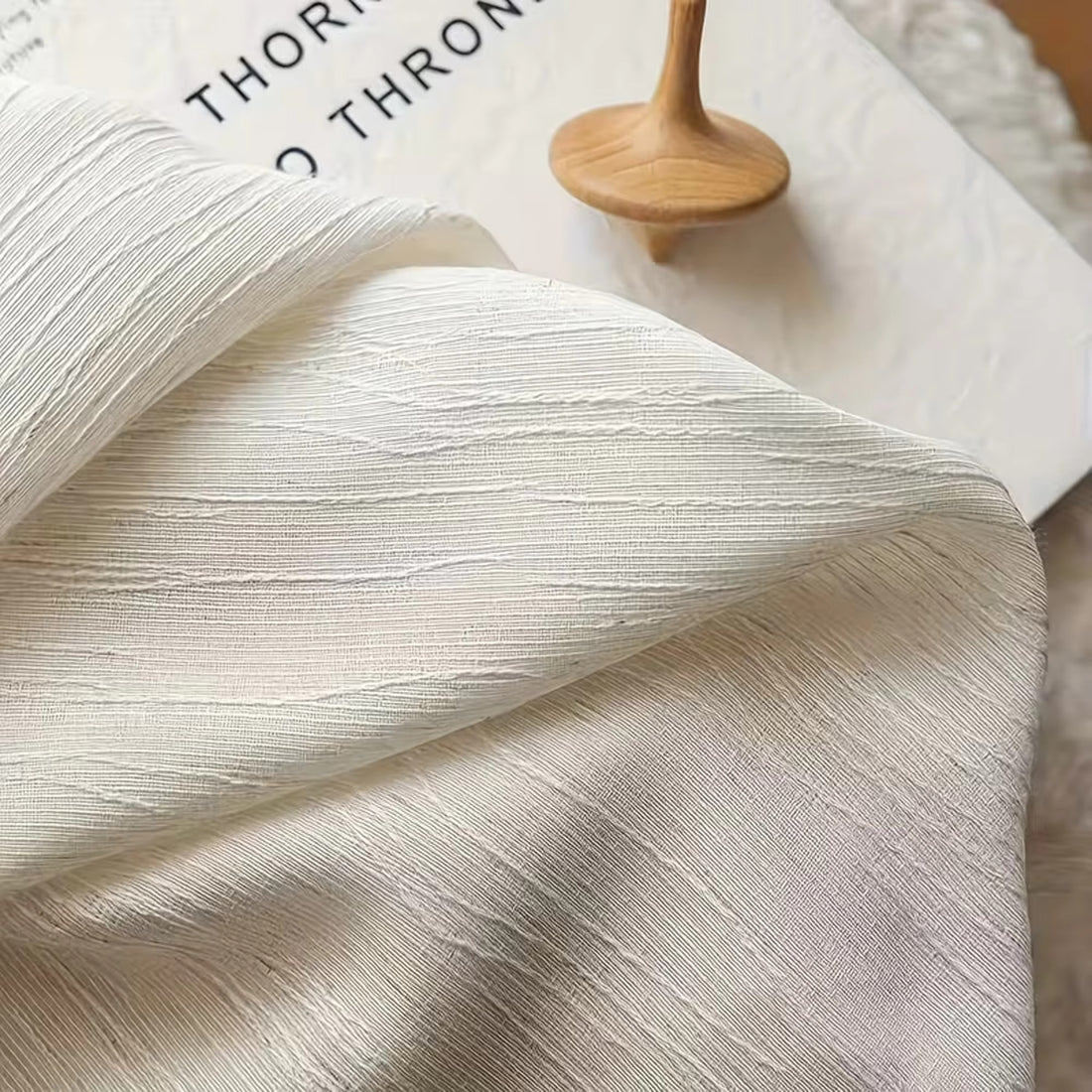 Wabi-Sabi Crinkle Texture Curtains for Living Room