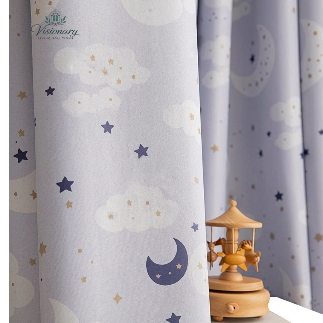 Visionary Living Solutions cartoon car blackout curtains for kids bedroom with fun vehicle pattern design and light blocking fabric