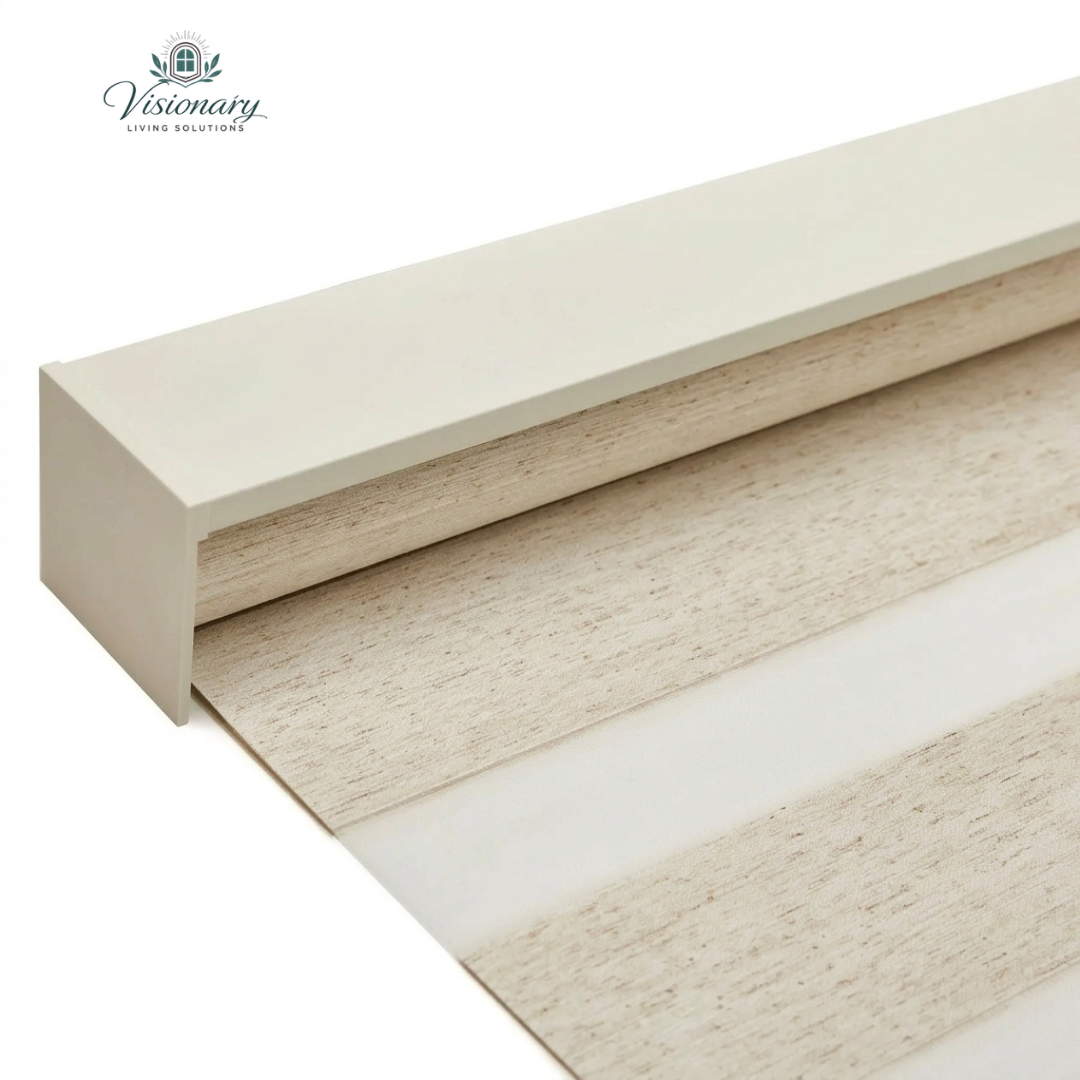 Visionary Living Solutions Galen matte linen cordless Roman shades for modern home interiors