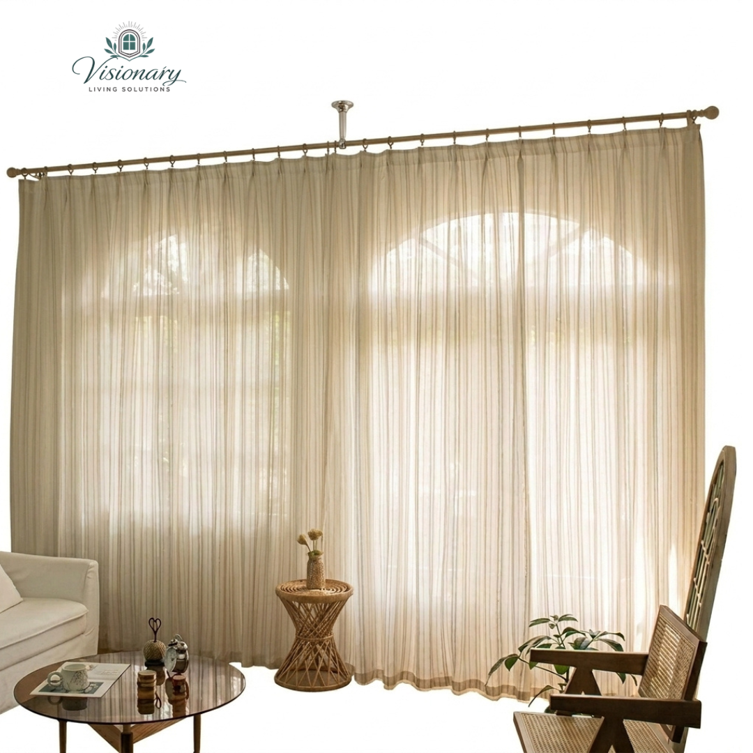Visionary Living Solutions light filtering sheer curtains with natural texture design