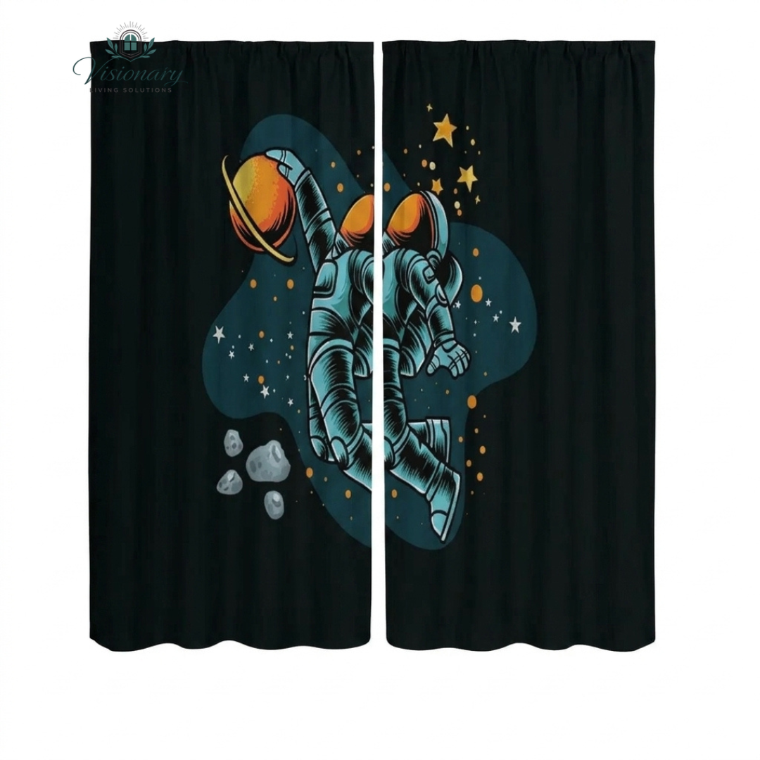 Visionary Living Solutions cute panda blackout curtains with cartoon bear and bird print for kids bedroom decoration and light blocking